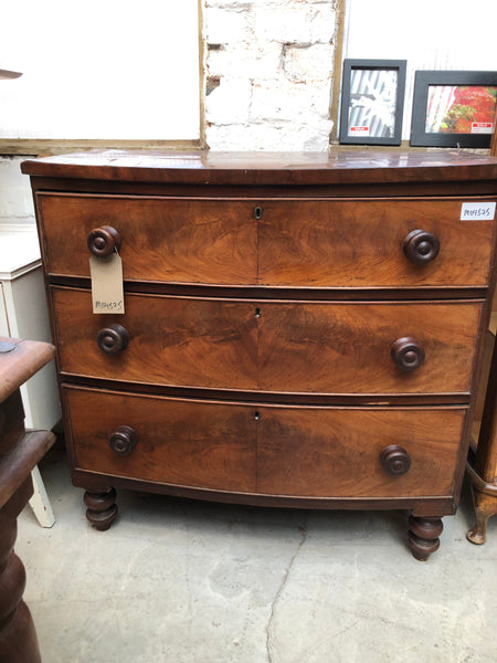 Flamed Mahogany Chest of Three Drawers