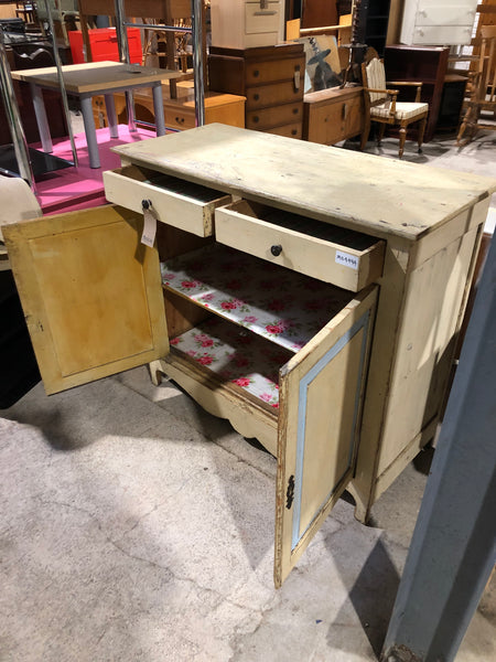 Rustic Painted Pine Compact Sideboard