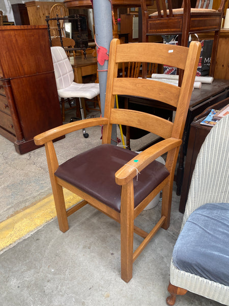 Oak Ladderback Carver Chair
