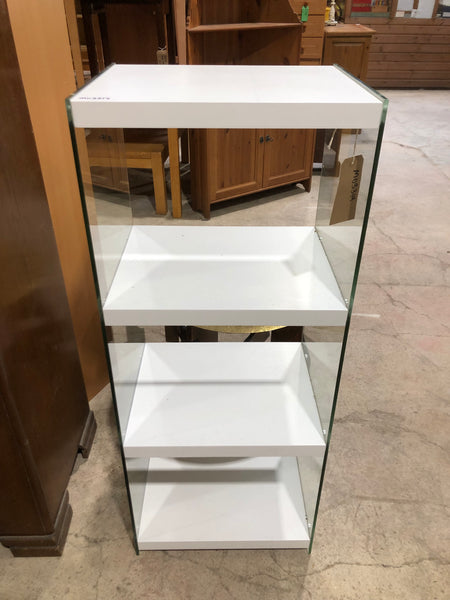 White & Glass Shelving Unit