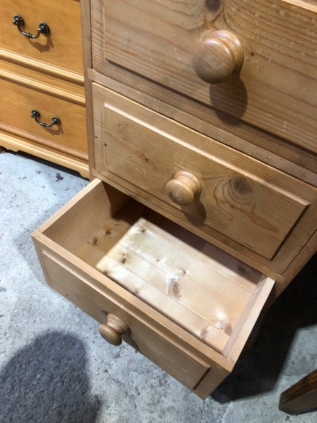 Solid Pine Slim Tallboy Chest of 6 Drawers