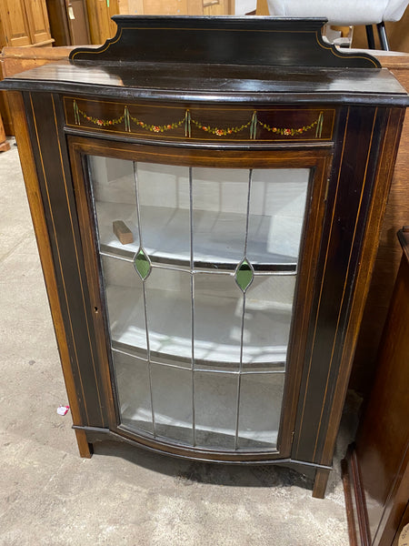 Edwardian Bow Glass-Front Display Cabinet