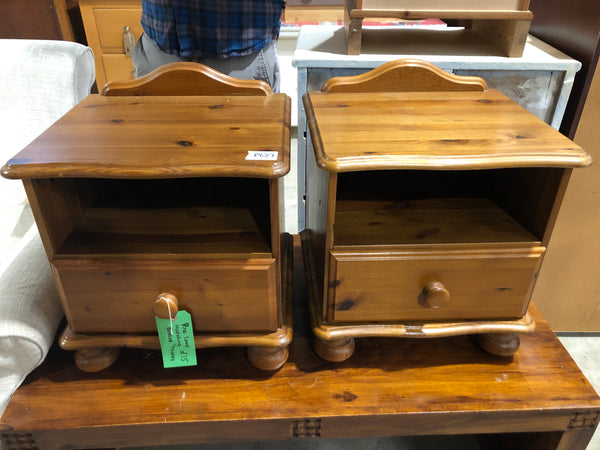 Pine Look Matching Bedside Table Pair - REF
