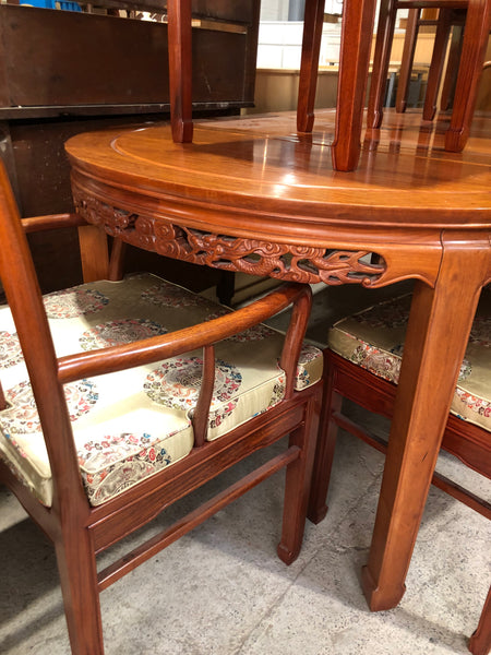 GHC - Oriental Carved Detail Extending Dining Table & 8 Chairs