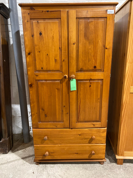 REF - Pine Two Drawer Wardrobe