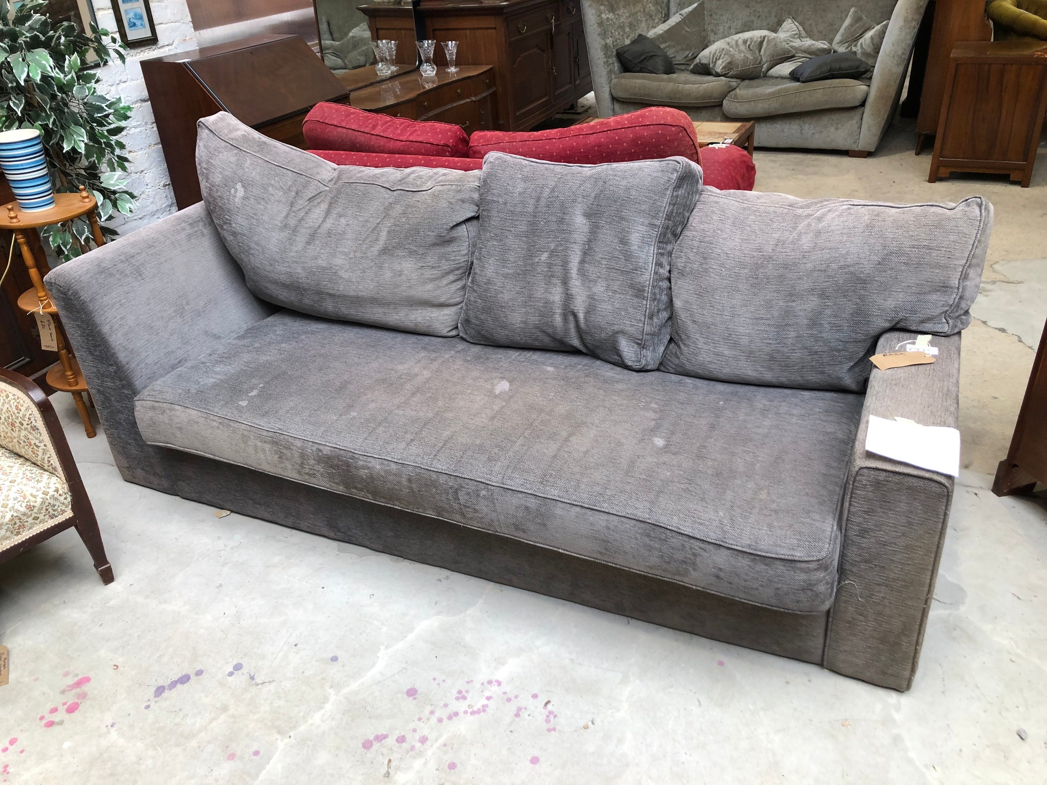 REF - Grey 3 Seater Sofa