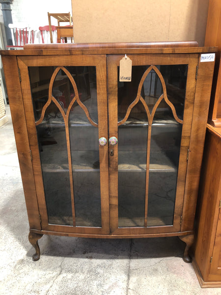Antique Bow Fronted Display Cabinet