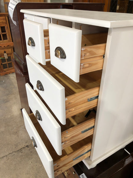 White Painted 10 Drawer Chest