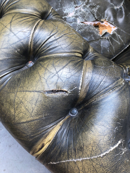 Green Leather Chesterfield Club Chair - PROJECT