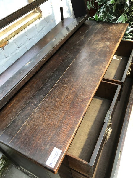 Antique Oak Chest of Drawers with Display Shelving