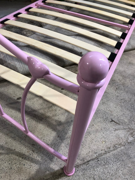 Pink Metal Single Bedframe