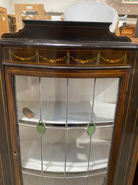 Edwardian Bow Glass-Front Display Cabinet