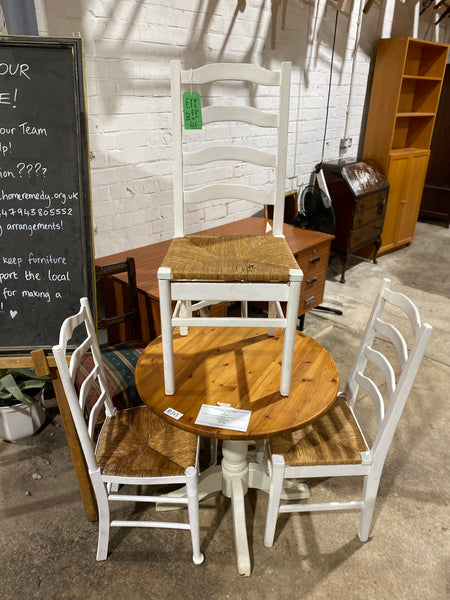 REF - Small Pine Dining Table & 4 Chairs
