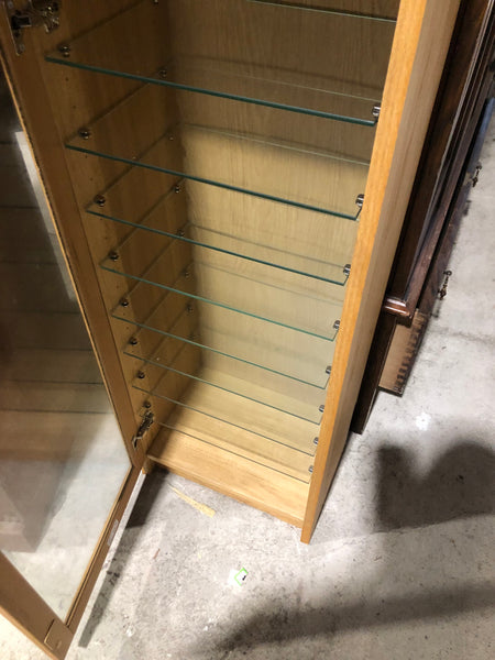Tall Slim Wooden Display Cabinet