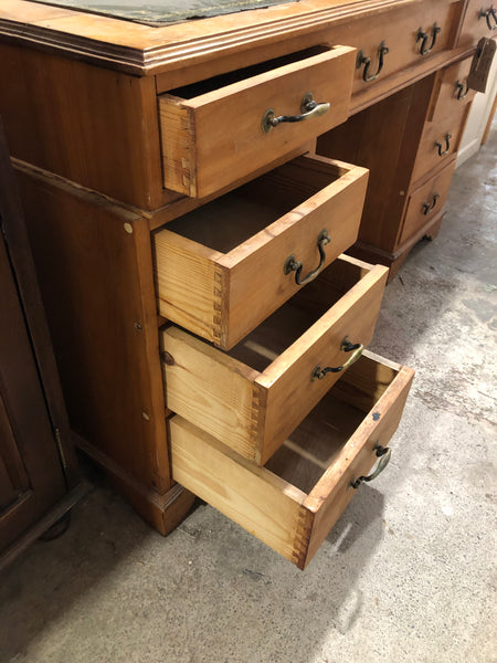 Pedestal Desk with Leather Top
