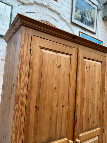 Large Solid Pine Double Wardrobe