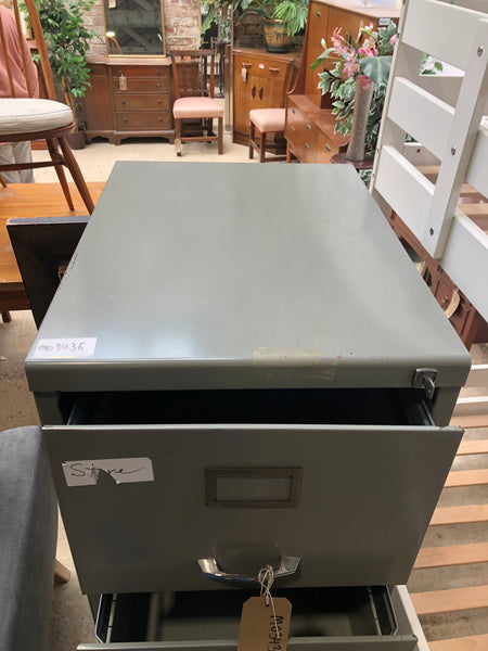 Tall Grey Metal Filing Cabinet