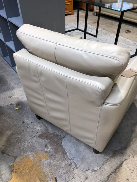 Cream Faux Leather Armchair