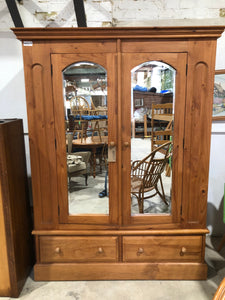 Large Solid Pine Double Wardrobe