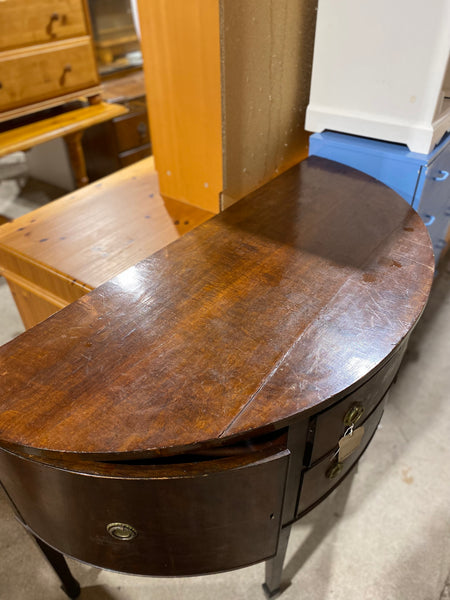 Mahogany Demi Lune Console Table