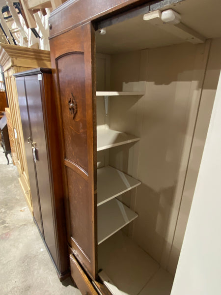 Vintage Oak Wardrobe with Mirror