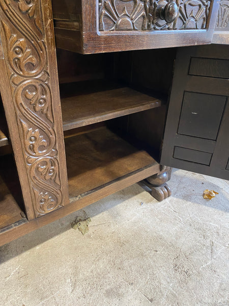 Antique Carved Oak Court Cupboard
