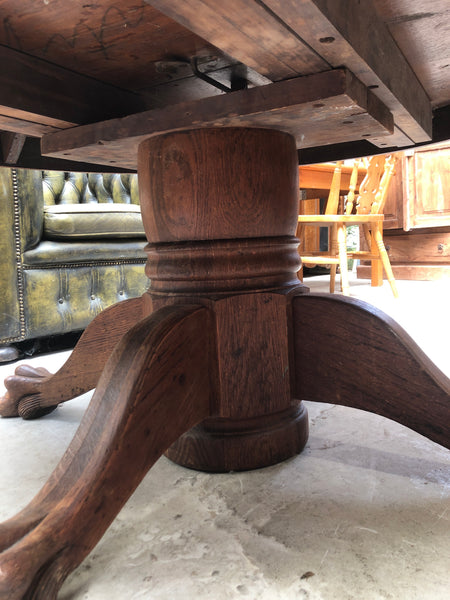 Antique Oak Claw Feet Coffee Table