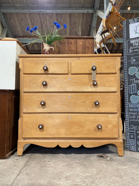 Large Rustic Pine Chest of Drawers