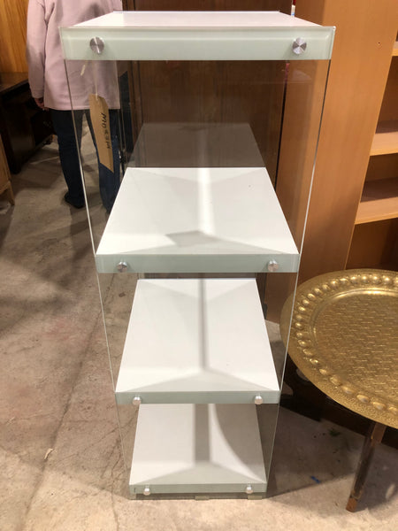 White & Glass Shelving Unit