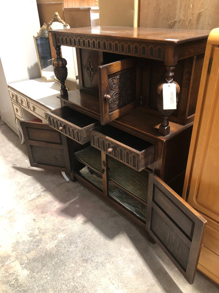 Vintage Oak Old Charm Court Cupboard