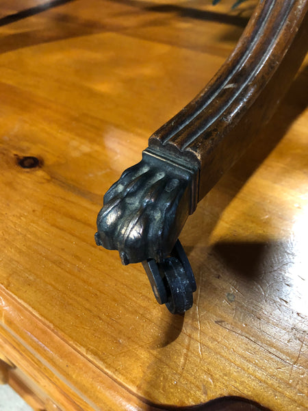 Leather Topped Drop Leaf Side Table