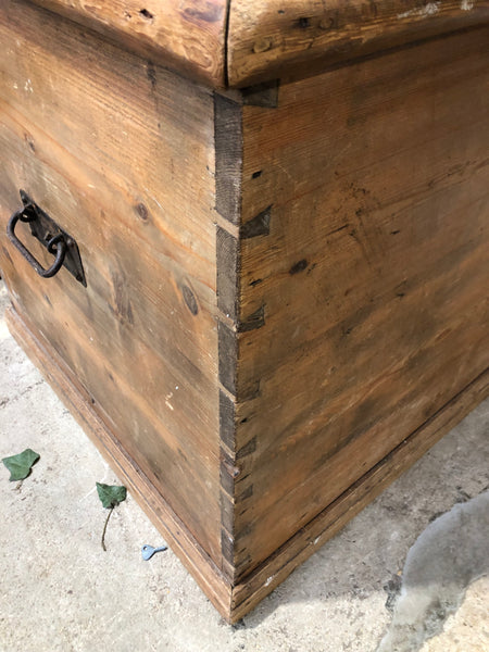 Waxed Victorian Pine Blanket Box