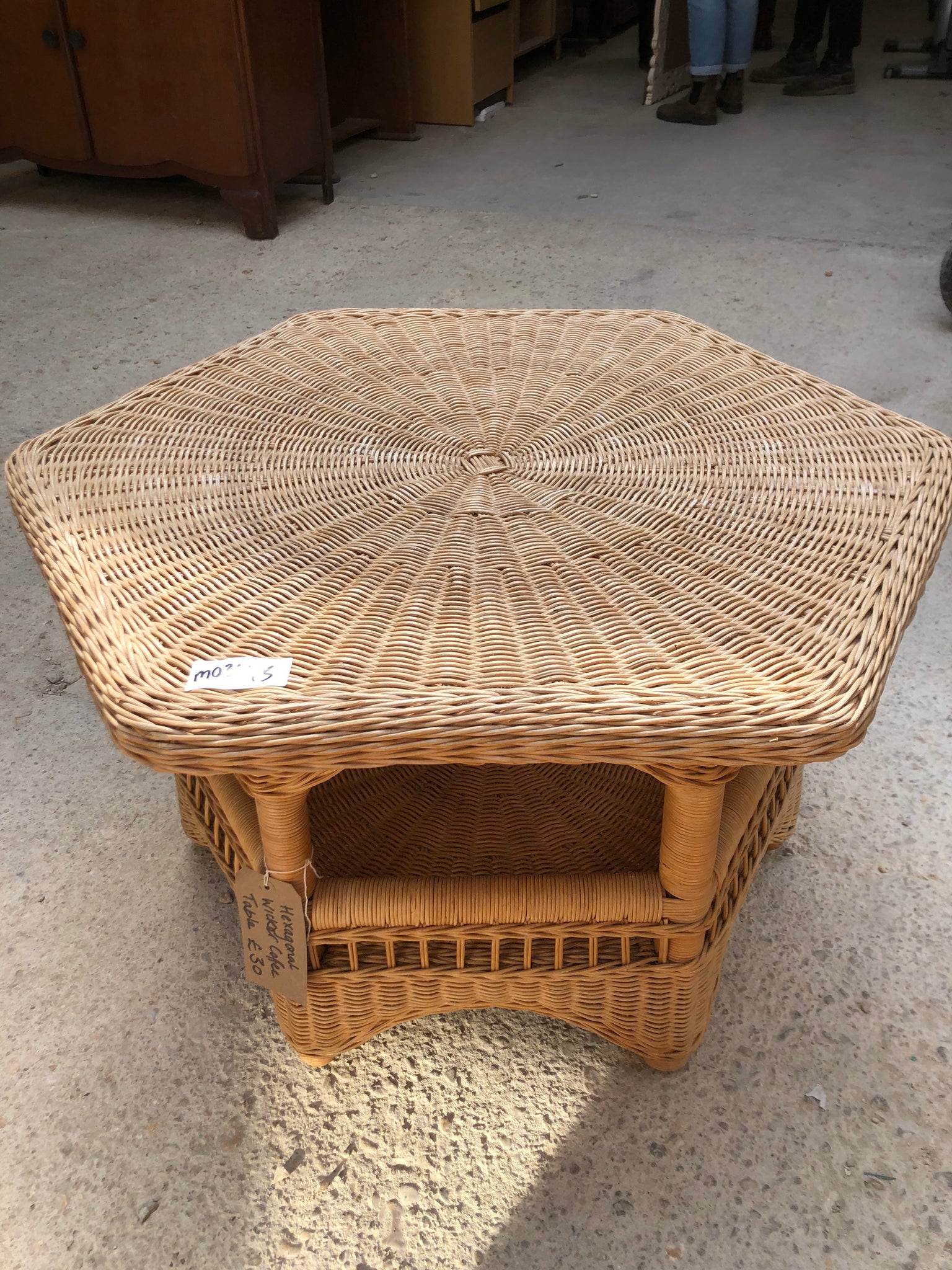 Hexagonal Wicker Coffee Table