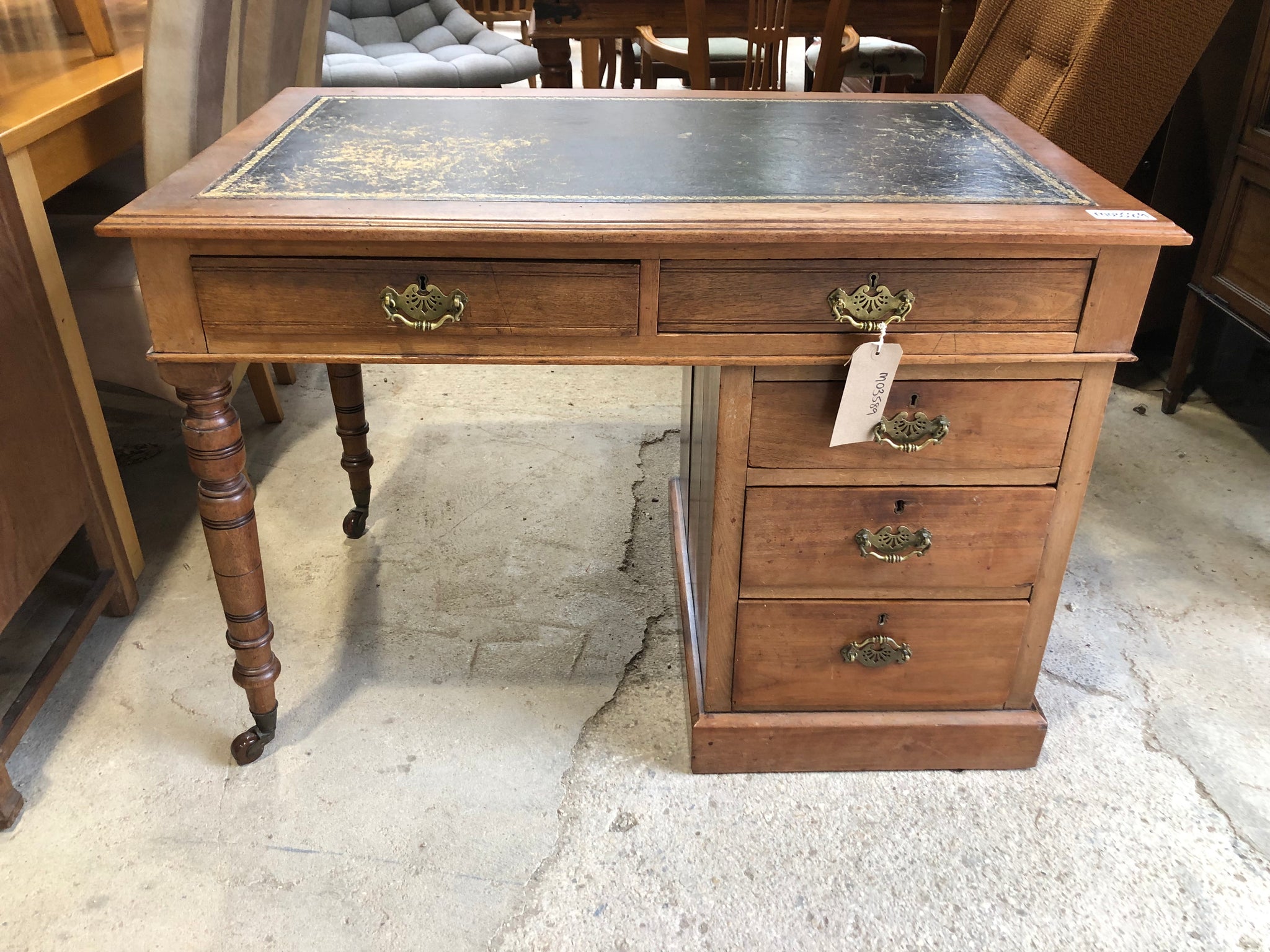 Vintage Oak Pedestal Desk