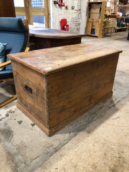 Waxed Victorian Pine Blanket Box