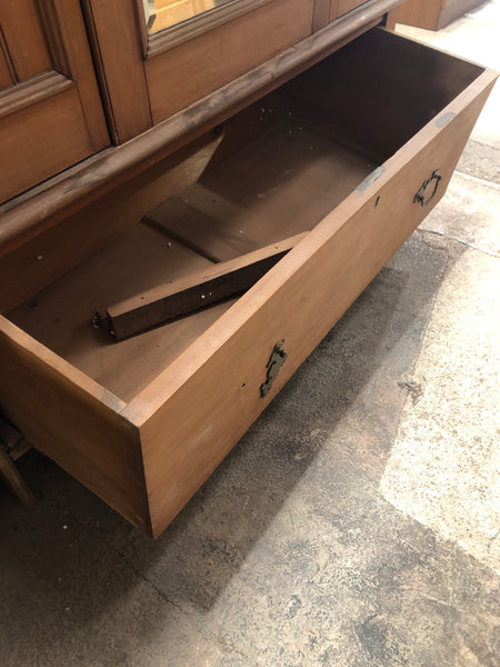 Pine Mirror Fronted Single Wardrobe