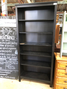 Tall Dark Veneer Bookcase