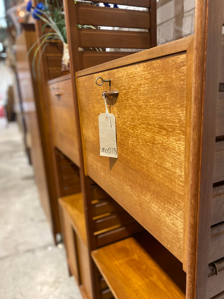 Vintage Staples Teak Ladderax 2 Bay Shelving Unit