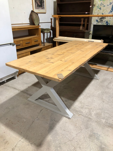 Large Solid Pine X Frame Dining Table