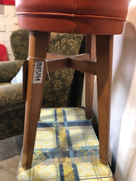 Retro Orange Leather Stool - GHC