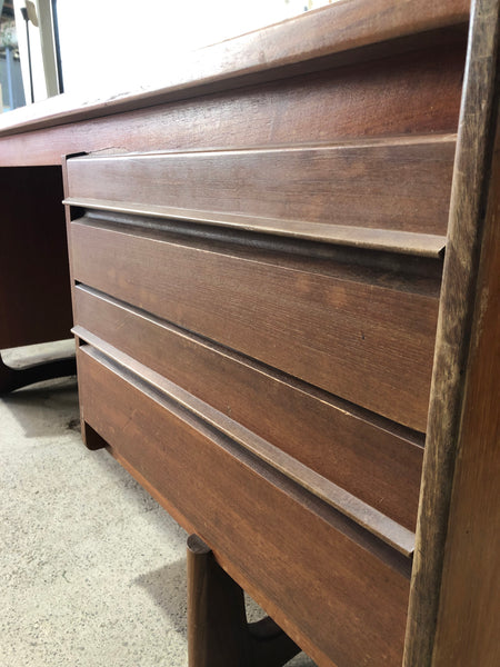 William Lawrence Teak Dressing Table with Mirror
