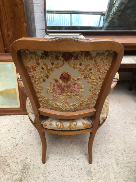 Louis XV Embroidered Pale Armchair