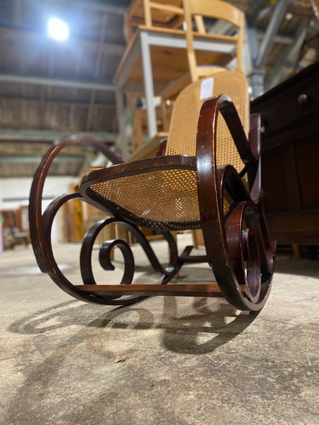 Early 20th Century Bentwood and Cane Rocking Chair