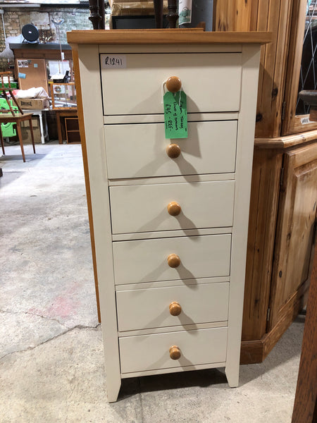 REF - Cream Tallboy Chest of Drawers