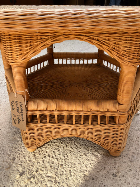 Hexagonal Wicker Coffee Table