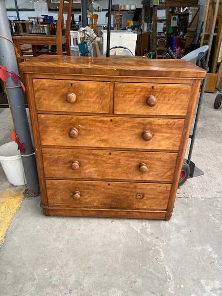 Large Satin Birch Veneer Chest of Drawers GHC