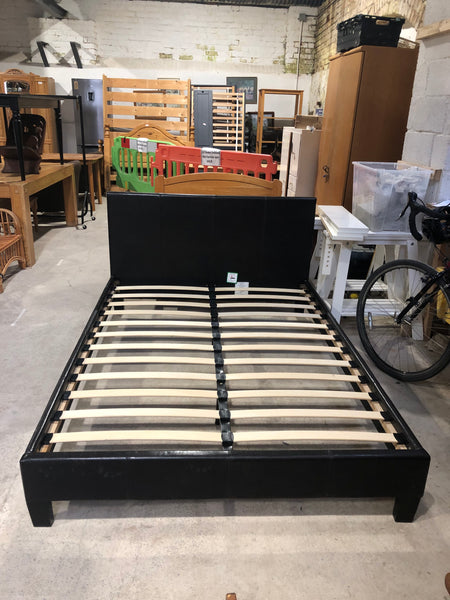 Leather Look Double Bedframe - REF