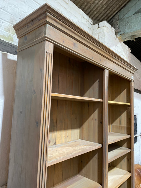 Large Solid Pine Double Bookcase