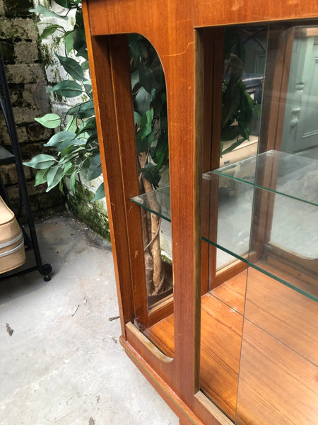 Vintage Teak  Glass Display Cabinet