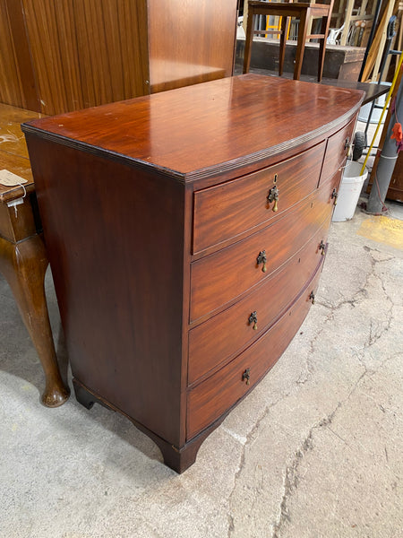 Antique Bow Front Chest of Drawers